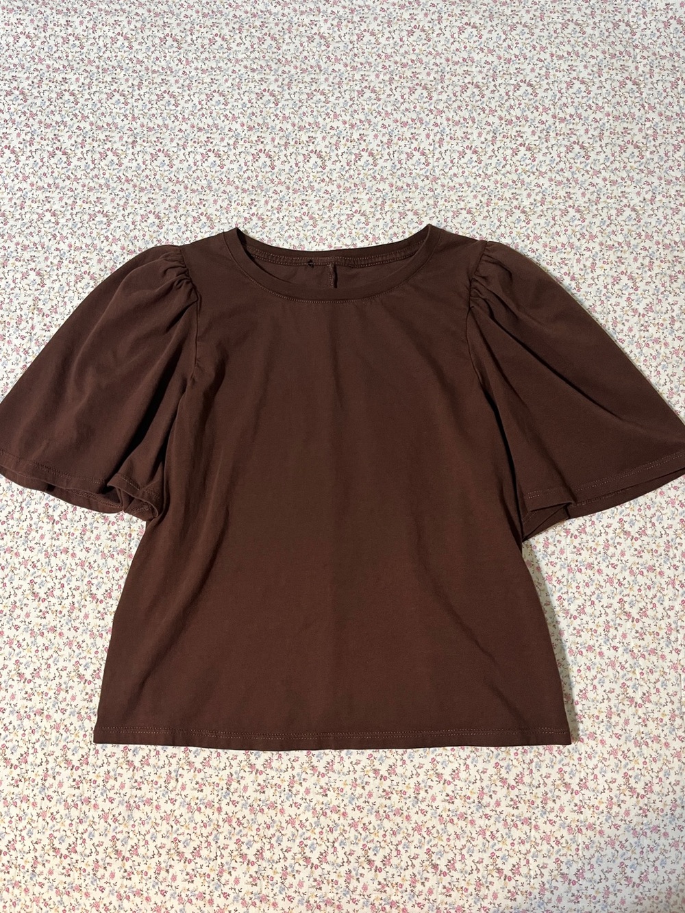 PAIGE Classic Puff Sleeve Women's Top in Brown. Small